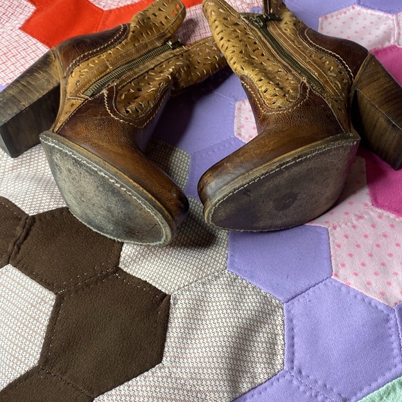 BED|STU SHOES BED STU SHOES IRMA GRAPHITO RUSTIC BOOTS HIGH HEEL LEATHER CUTOUTS - Picture 13 of 16